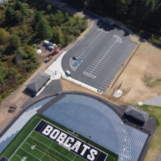 Asphalt paving, athletic facility sitework, schools, Fahs Construction